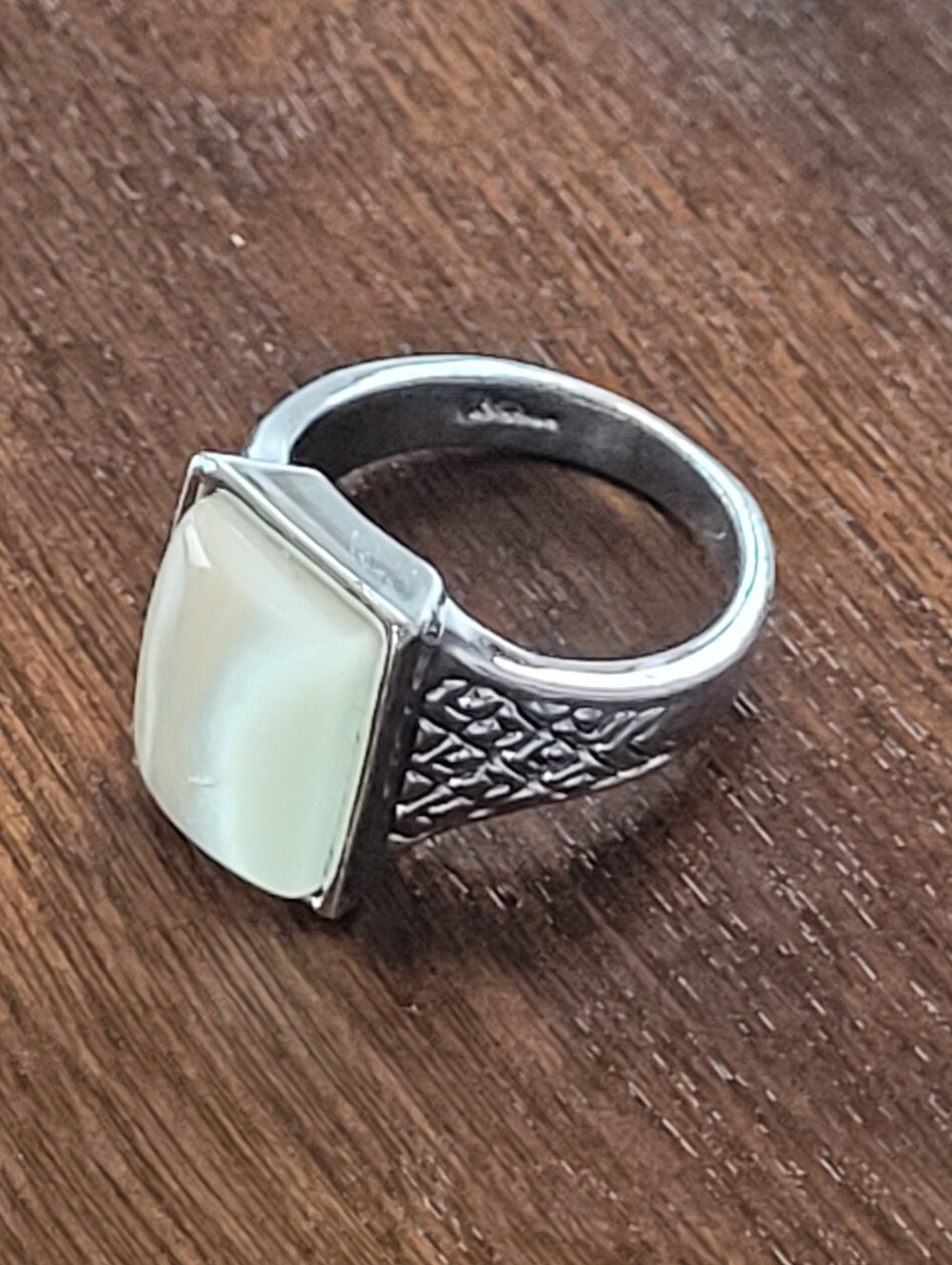 Silver-tone White Stone Women's Statement Ring